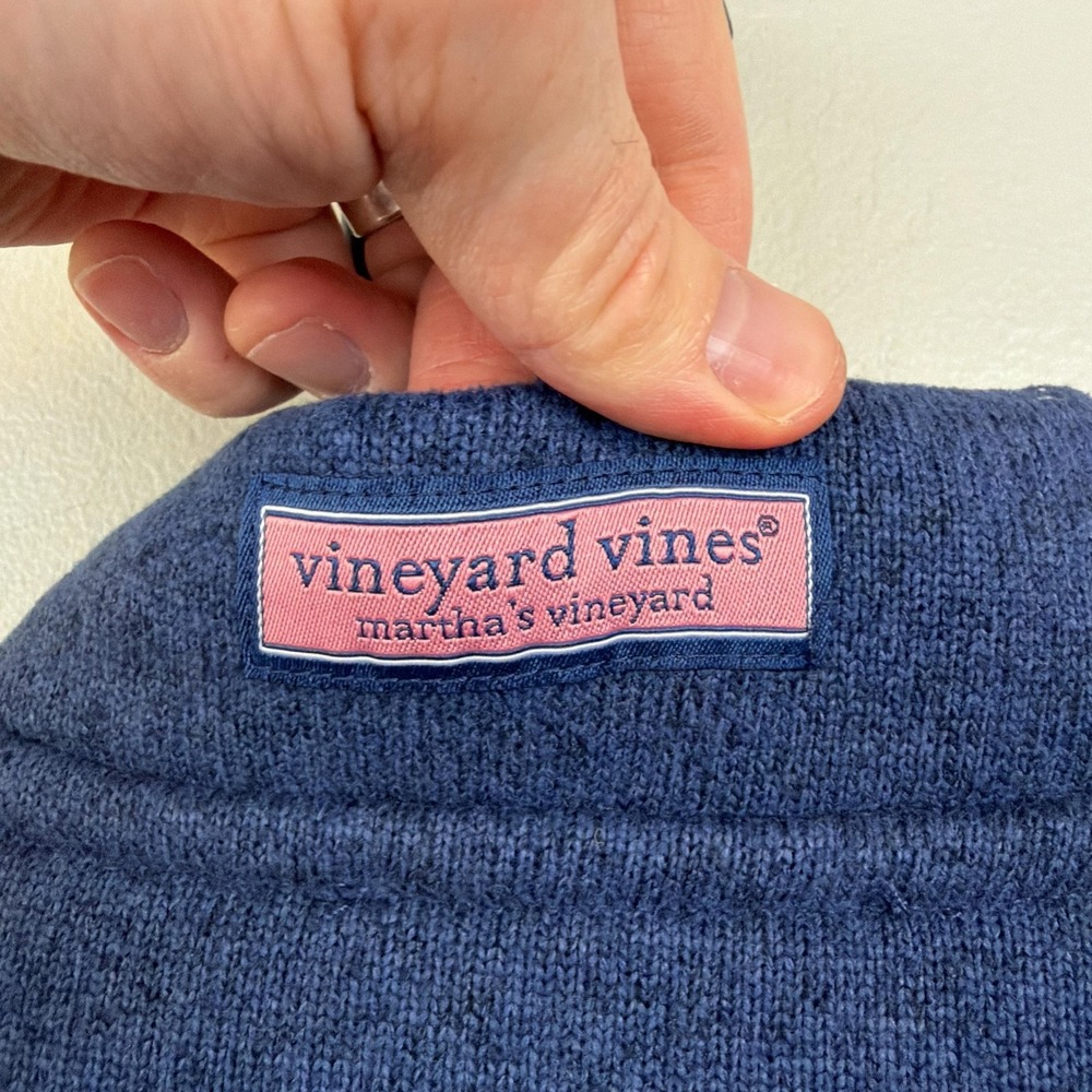 Vineyard Vines Sweater Mens Small Blue Quarter Zip Mock Neck Kentucky Pullover - Picture 4 of 10